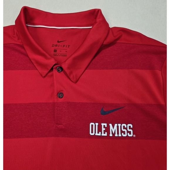 Nike Other - Nike Ole Miss Rebels Polo Shirt Mens XL LIMITED USE Dri Fit Short Sleeve Striped